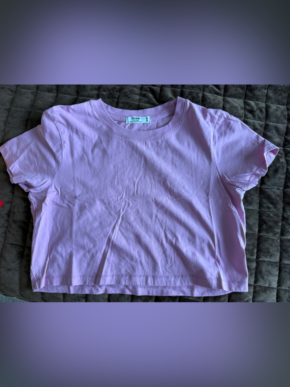Cotton On Lavender Crewneck Crop Tee